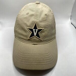 Vanderbilt Commodores Hat Tan Khaki Cotton Clean Up Adjustable Legacy Strapback
